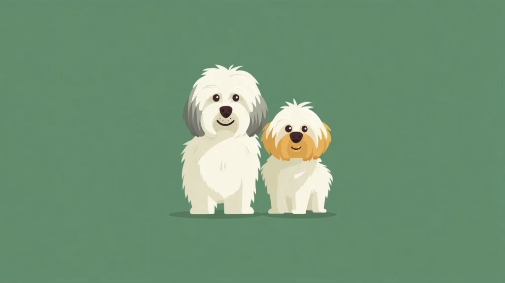 Flat vector illustration of a white Lhasa Apso dog