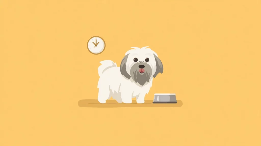 Flat vector illustration of a white Lhasa Apso dog