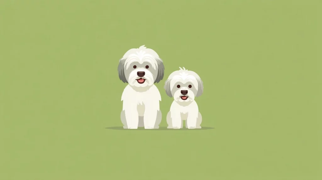 Flat vector illustration of a white Lhasa Apso dog